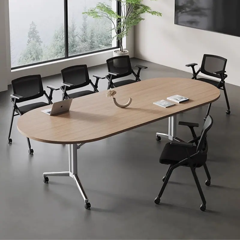 Mobile Folding Conference Table, Long Strip Table, Training Table, Office Desk — image 5