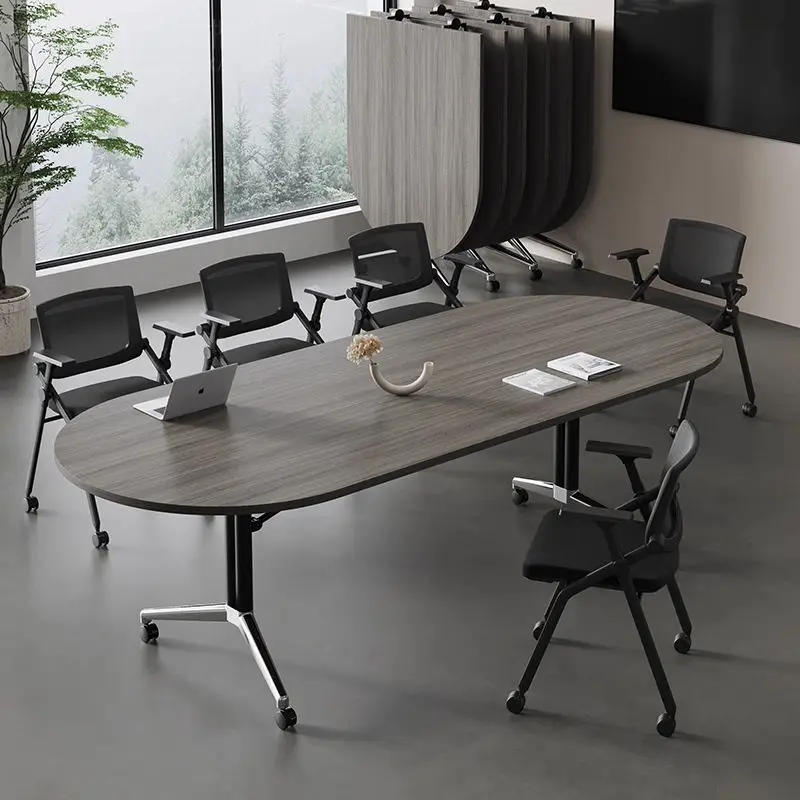 Mobile Folding Conference Table, Long Strip Table, Training Table, Office Desk — image 6