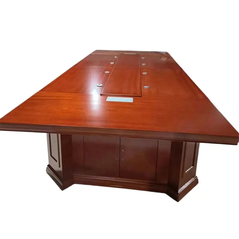 Large Solid Wood Veneer Painted Oval Conference Table for Meeting Rooms — image 2