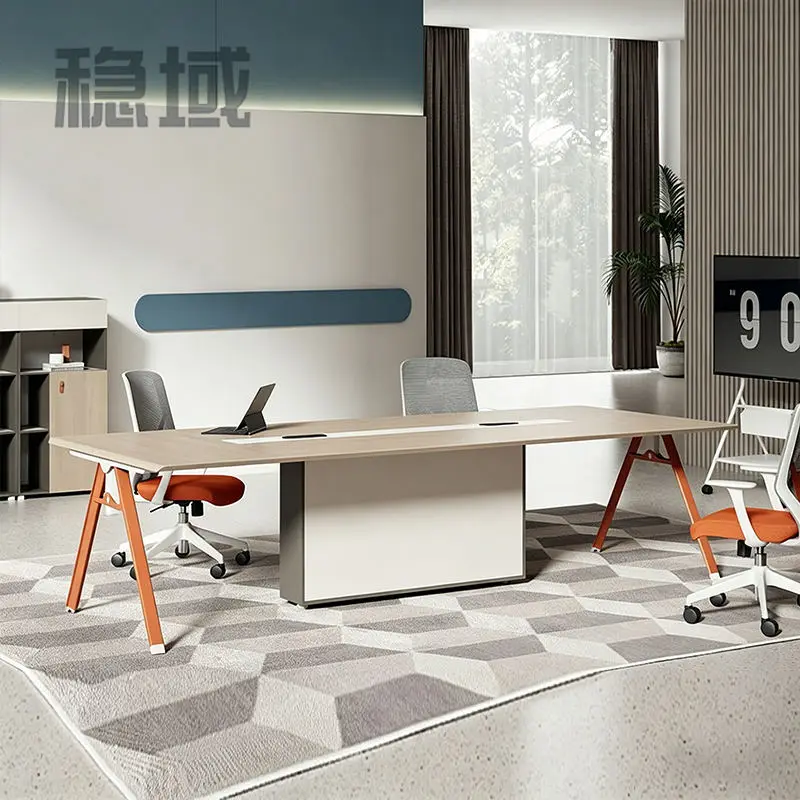 Modern Melamine Conference Table Set for Office Hotel School Hospital Use-Commercial Desk — view 1