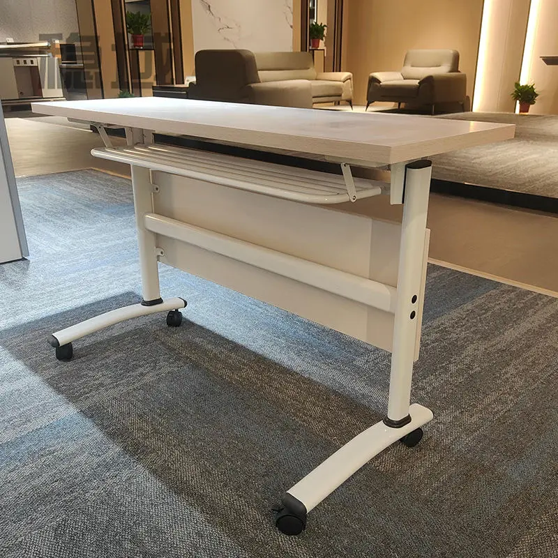 Modern Flip Top Mobile Training Table with Wheels School Modular Collaborative Workspace Desk for Office — view 1
