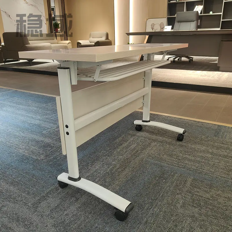 Modern Flip Top Mobile Training Table with Wheels School Modular Collaborative Workspace Desk for Office — image 2