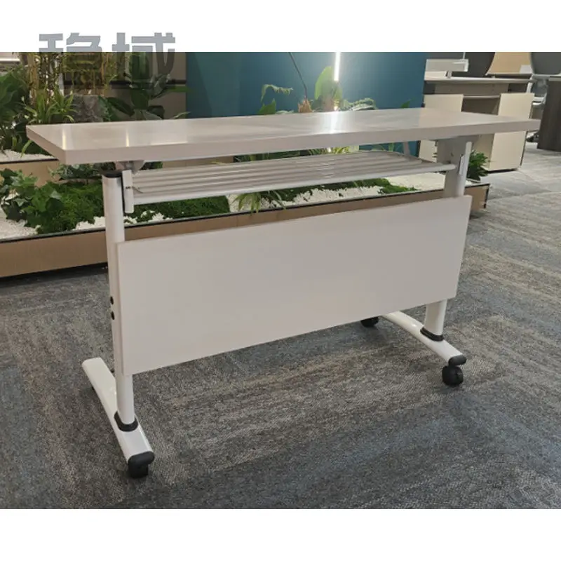 Modern Flip Top Mobile Training Table with Wheels School Modular Collaborative Workspace Desk for Office — image 3