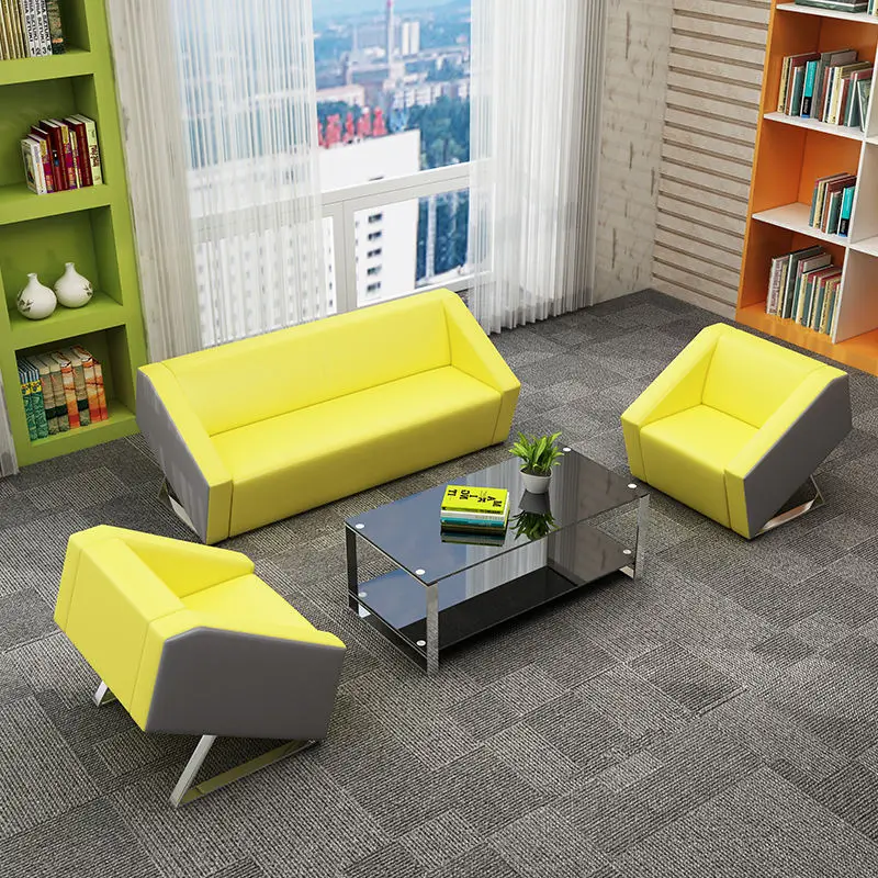 Office Furniture Commercial Modern Reception Sofa Office Couch Leather Office Sofa Set Furniture — view 1