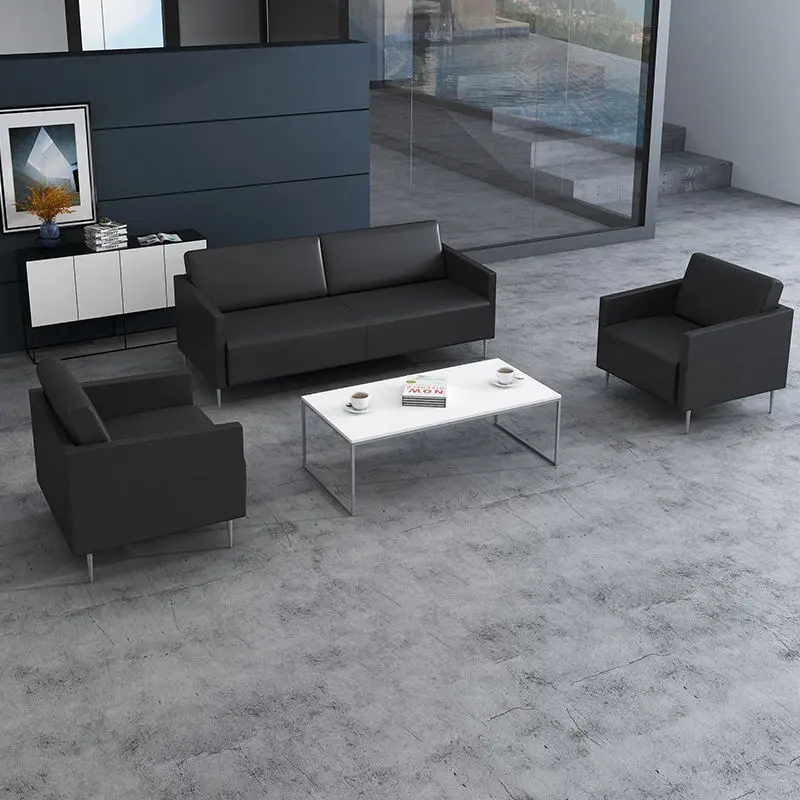 Office Furniture Commercial Modern Reception Sofa Office Couch Leather Office Sofa Set Furniture — view 1