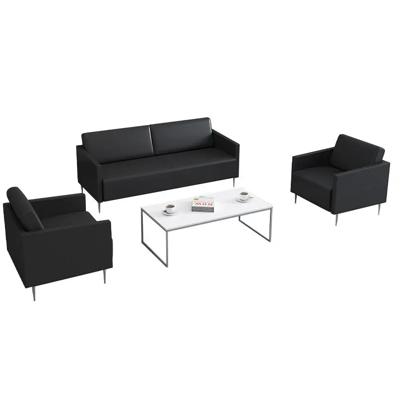 Office Furniture Commercial Modern Reception Sofa Office Couch Leather Office Sofa Set Furniture — image 6