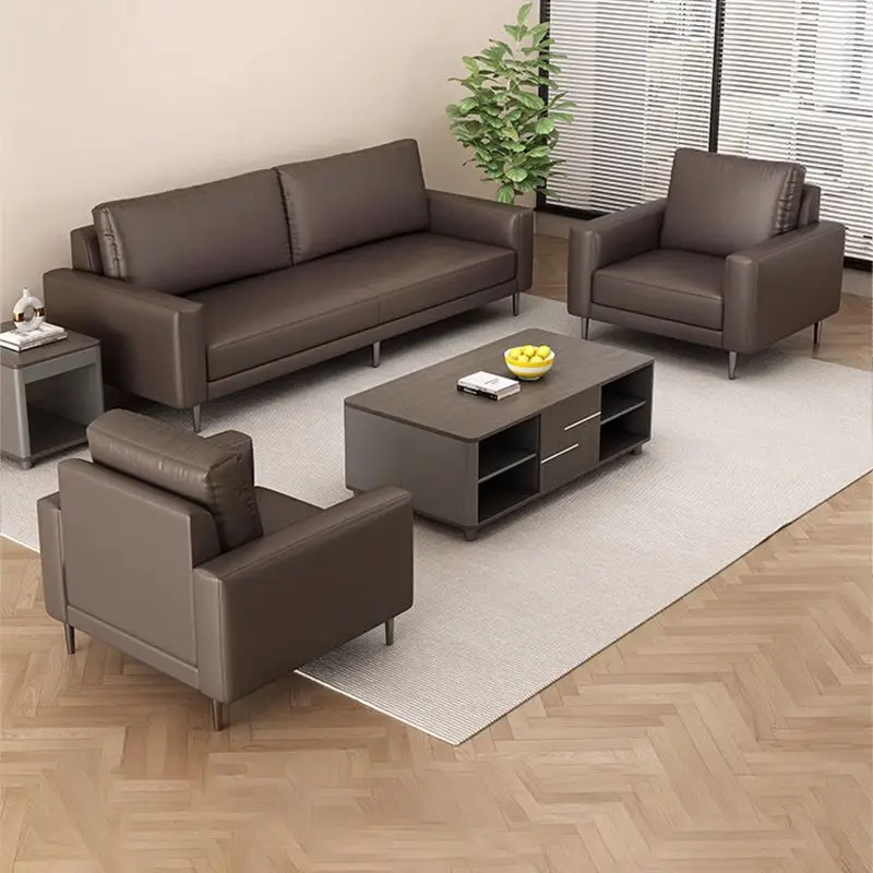 Office Furniture Commercial Modern Reception Sofa Office Couch Leather Office Sofa Set Furniture — view 1