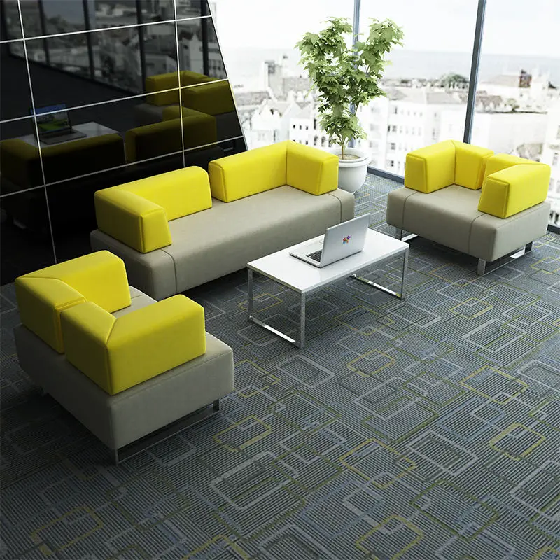 Office Furniture Commercial Modern Reception Sofa Office Couch Leather Office Sofa Set Furniture — image 3