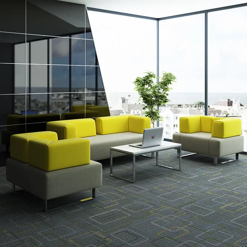 Office Furniture Commercial Modern Reception Sofa Office Couch Leather Office Sofa Set Furniture — image 4