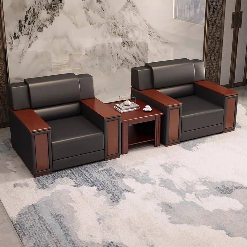 Office Furniture Commercial Modern Reception Sofa Office Couch Leather Office Sofa Set Furniture — view 1