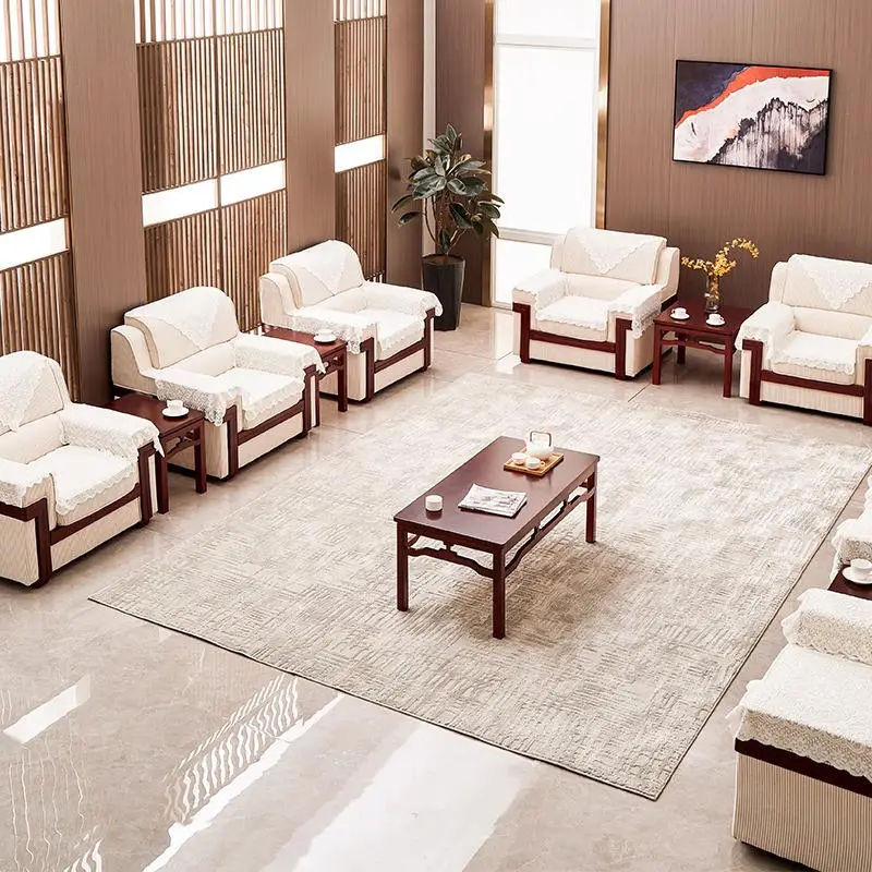 Office Furniture Commercial Modern Reception Sofa Office Couch Leather Office Sofa Set Furniture — image 4