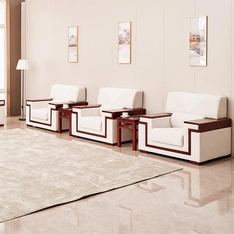 Office Furniture Commercial Modern Reception Sofa Office Couch Leather Office Sofa Set Furniture — image 5