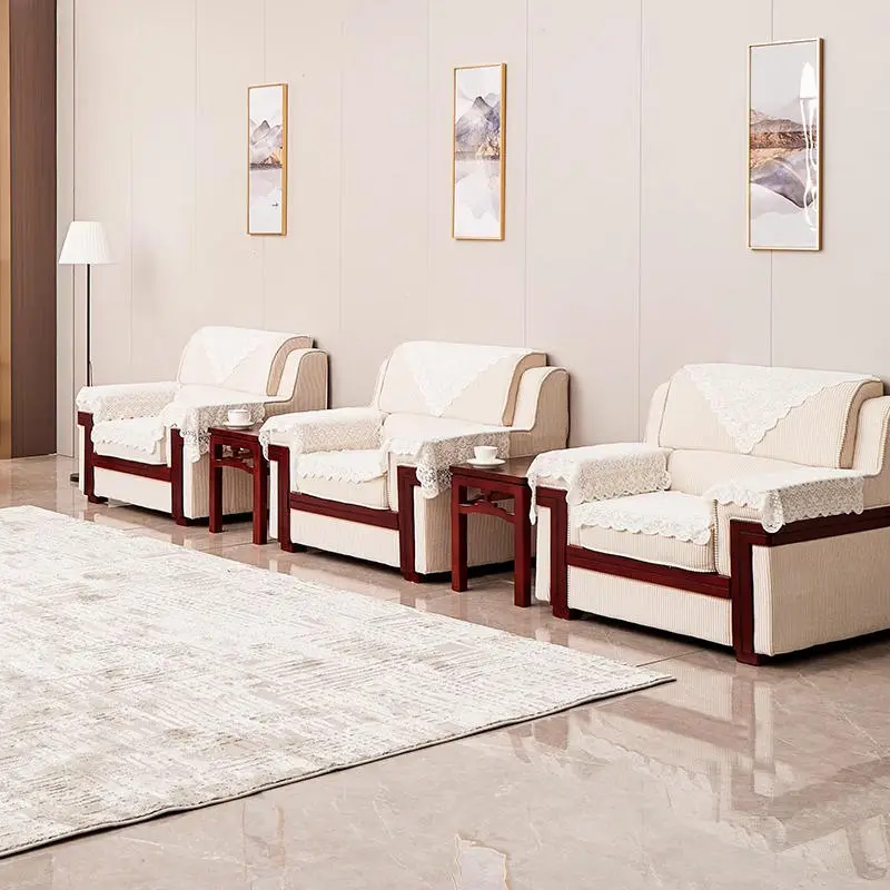 Office Furniture Commercial Modern Reception Sofa Office Couch Leather Office Sofa Set Furniture — image 5