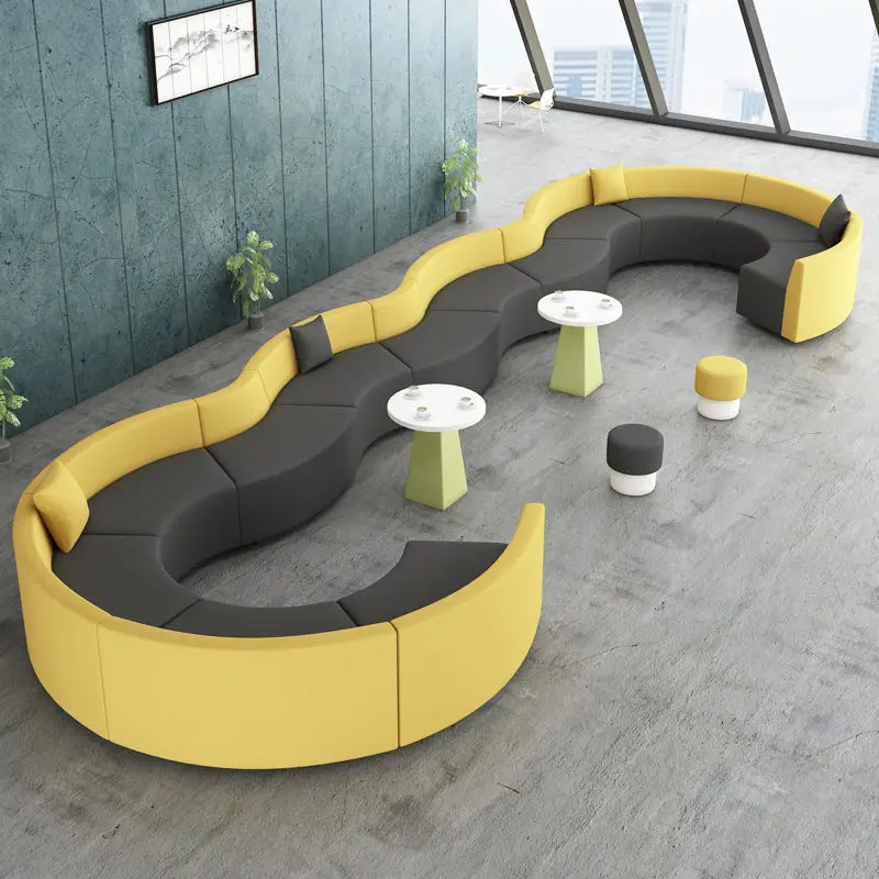 Office Furniture Commercial Modern Reception Sofa Office Couch Leather Office Sofa Set Furniture — view 1