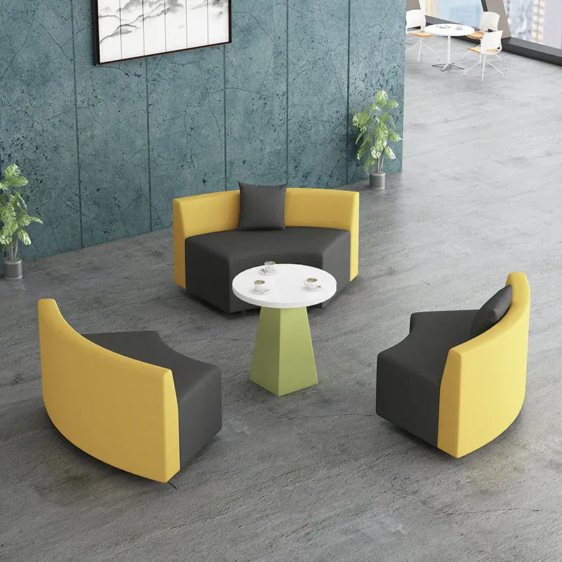 Office Furniture Commercial Modern Reception Sofa Office Couch Leather Office Sofa Set Furniture — image 6
