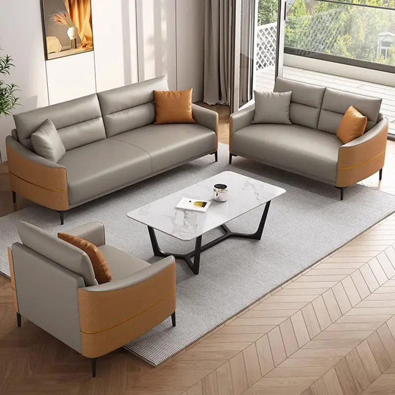 Commercial Modern Extendable Modular Leather Reception Sofa Set for Living Room School Hospital Use — image 3