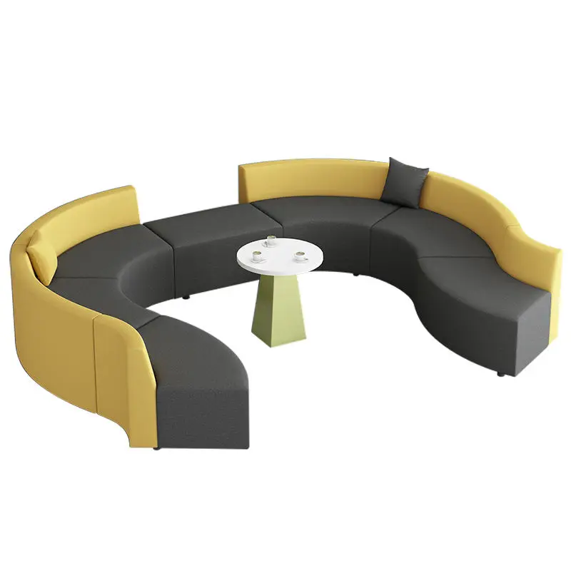 Office Furniture Commercial Modern Reception Sofa Office Couch Leather Office Sofa Set Furniture — image 7