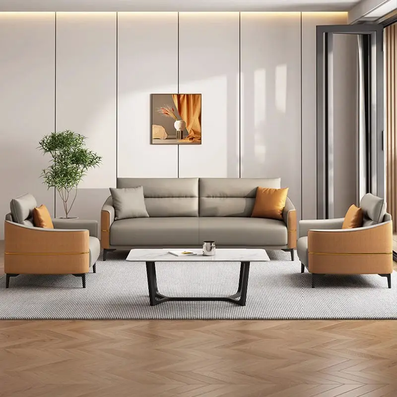 Commercial Modern Extendable Modular Leather Reception Sofa Set for Living Room School Hospital Use — image 4