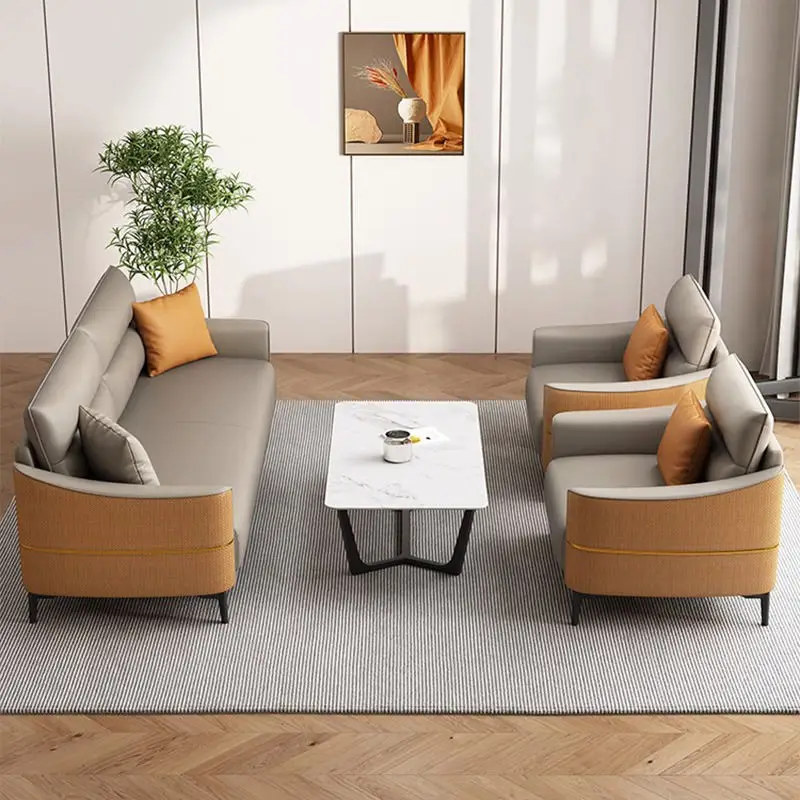 Commercial Modern Extendable Modular Leather Reception Sofa Set for Living Room School Hospital Use — image 5