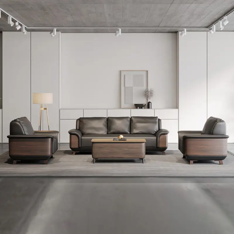 Office Furniture Commercial Modern Reception Sofa Office Couch Leather Office Sofa Set Furniture — view 1