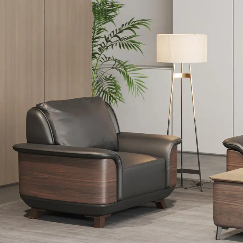 Office Furniture Commercial Modern Reception Sofa Office Couch Leather Office Sofa Set Furniture — image 5