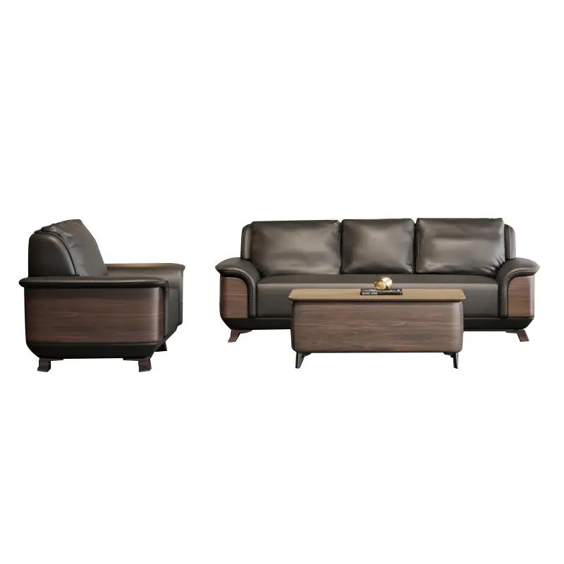 Office Furniture Commercial Modern Reception Sofa Office Couch Leather Office Sofa Set Furniture — image 6
