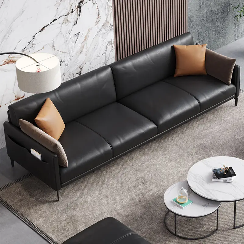 Office Furniture Commercial Modern Reception Sofa Office Couch Leather Office Sofa Set Furniture — image 5