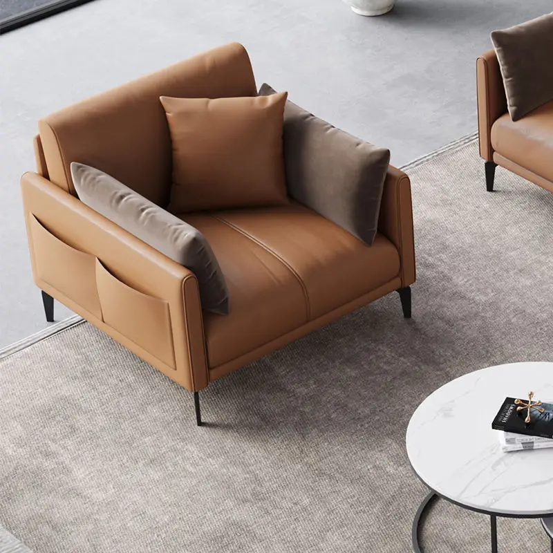 Office Furniture Commercial Modern Reception Sofa Office Couch Leather Office Sofa Set Furniture — image 7