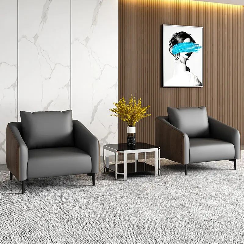 Office Furniture Commercial Modern Reception Sofa Office Couch Leather Office Sofa Set Furniture — image 7