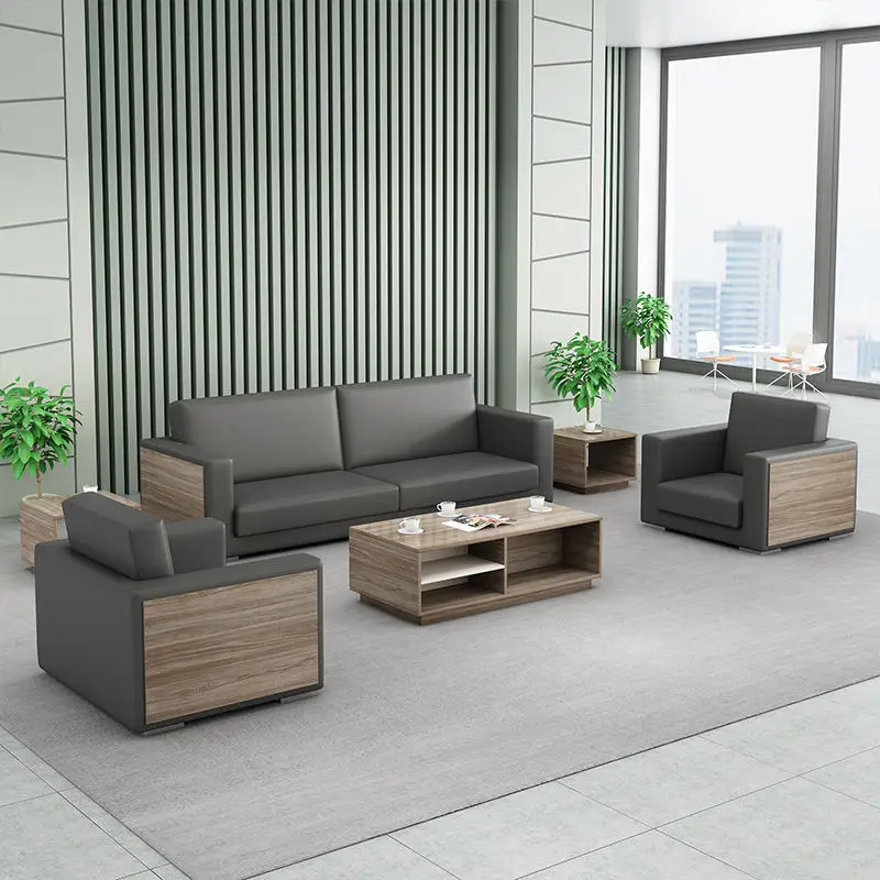 Office Furniture Commercial Modern Reception Sofa Office Couch Leather Office Sofa Set Furniture — view 1