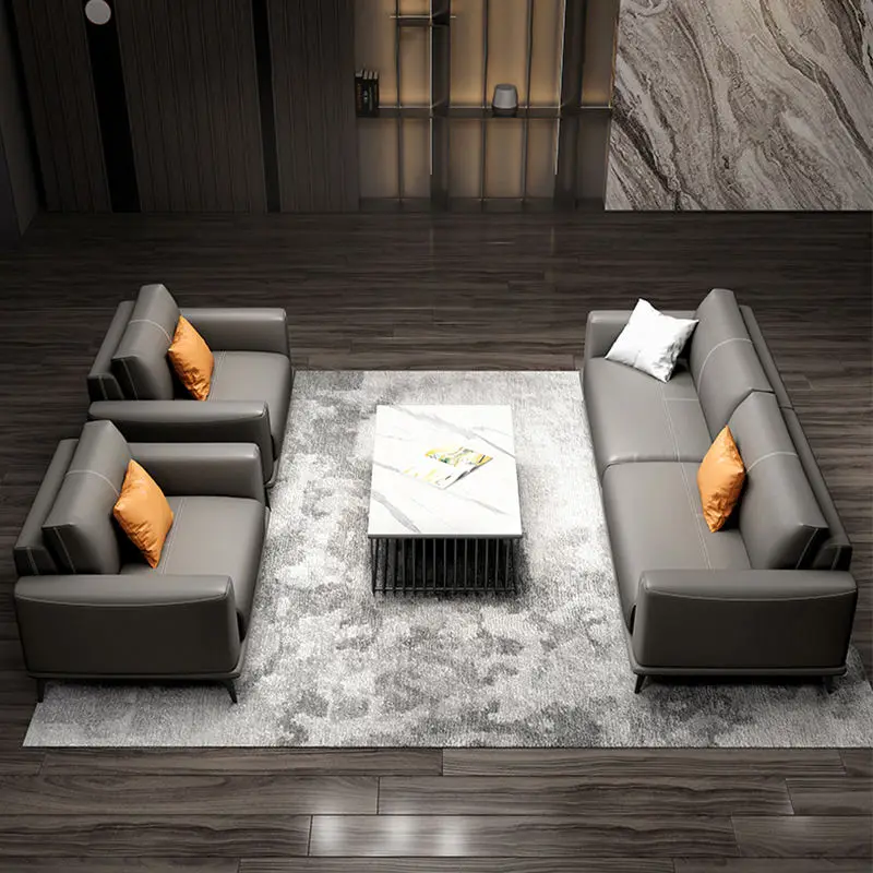 Commercial Modern Leather Reception Sofa Set-Extendable Modular Office Furniture for Home Office & Hotel Use — image 6