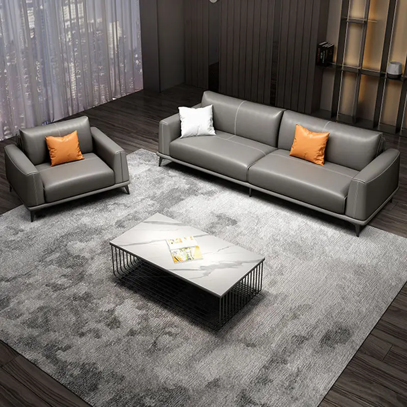 Commercial Modern Leather Reception Sofa Set-Extendable Modular Office Furniture for Home Office & Hotel Use — image 7