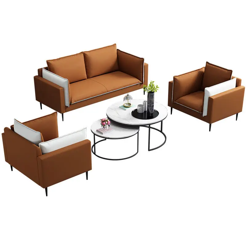 Commercial Modern Leather Extendable Modular Reception Sofa Set for Home Office and Hotel Use — image 7