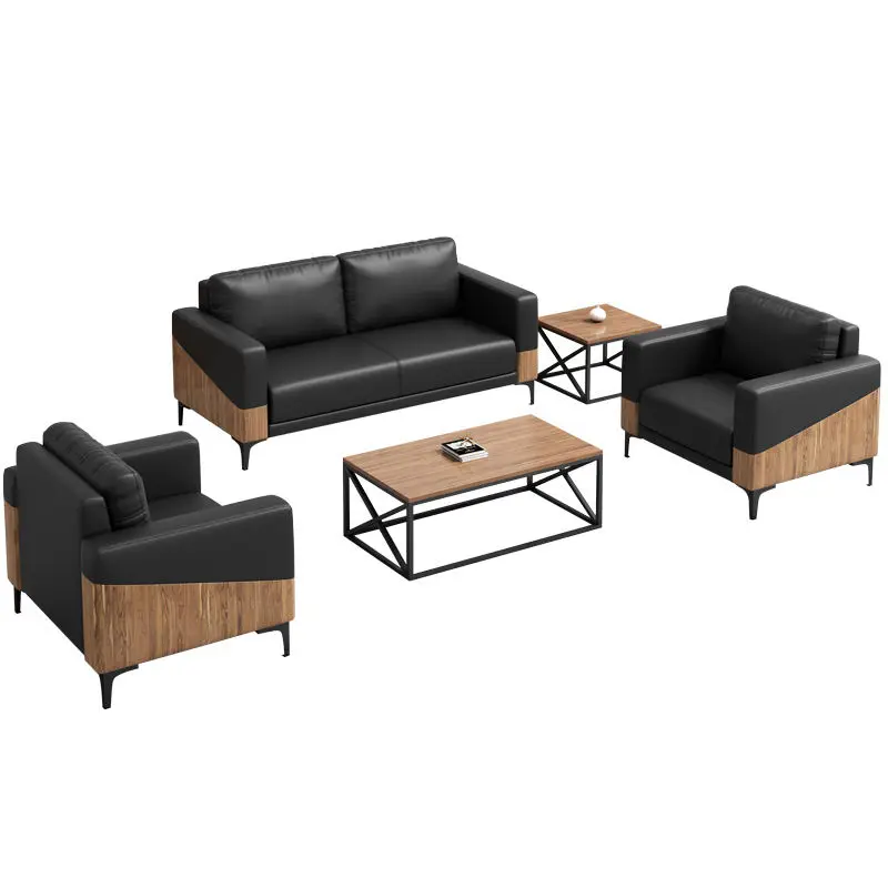 Office Furniture Commercial Modern Reception Sofa Office Couch Leather Office Sofa Set Furniture — image 7