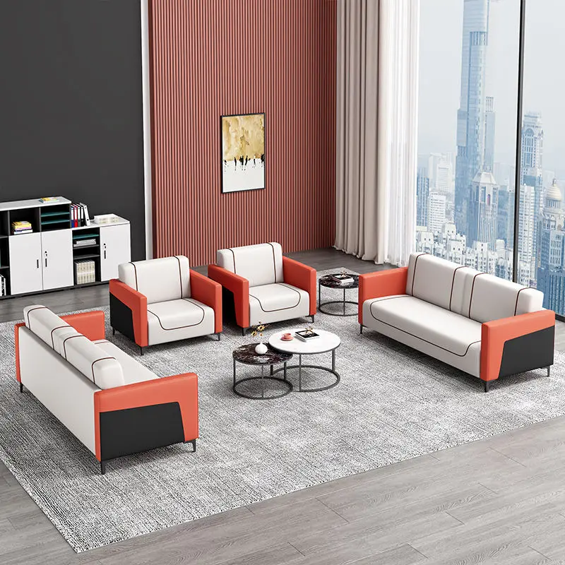Office Furniture Commercial Modern Reception Sofa Office Couch Leather Office Sofa Set Furniture — view 1