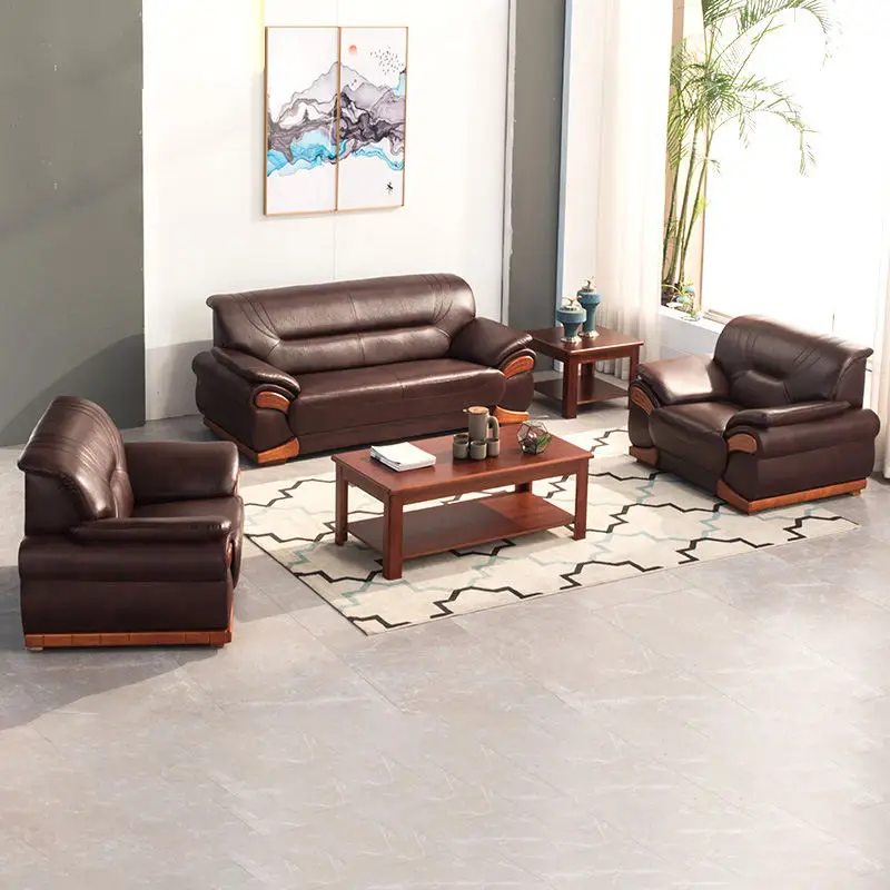 Office Furniture Commercial Modern Reception Sofa Office Couch Leather Office Sofa Set Furniture — view 1