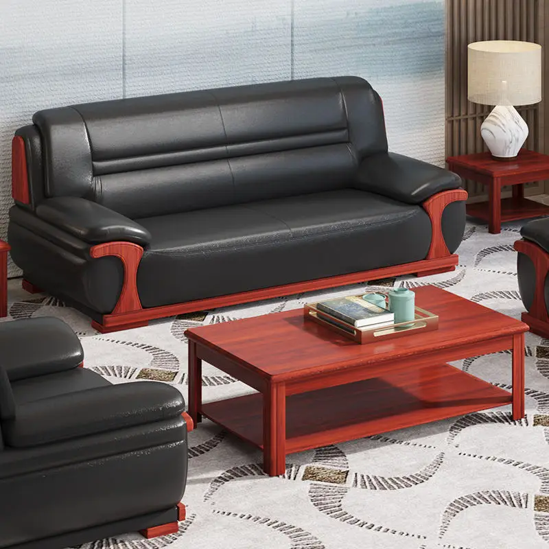 Commercial Modern Leather Reception Office Sofa Set for Home Office Hotel Apartment Use — image 3
