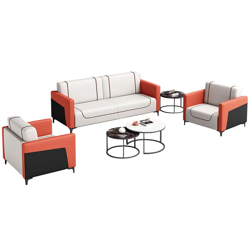 Office Furniture Commercial Modern Reception Sofa Office Couch Leather Office Sofa Set Furniture — image 6