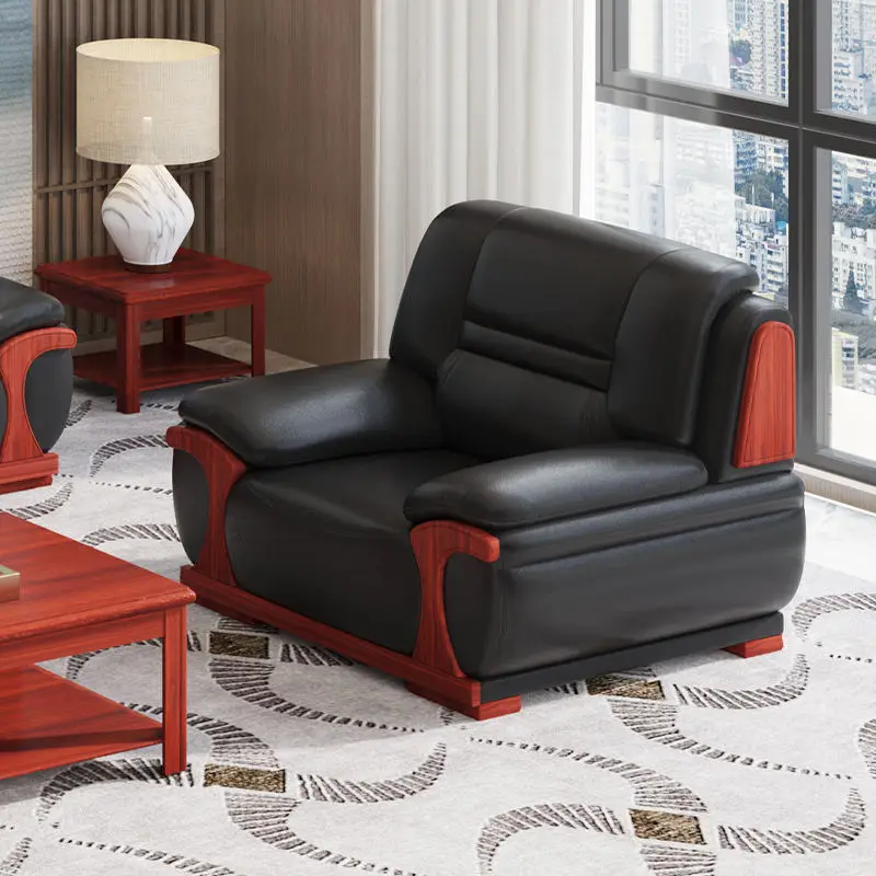Commercial Modern Leather Reception Office Sofa Set for Home Office Hotel Apartment Use — image 4