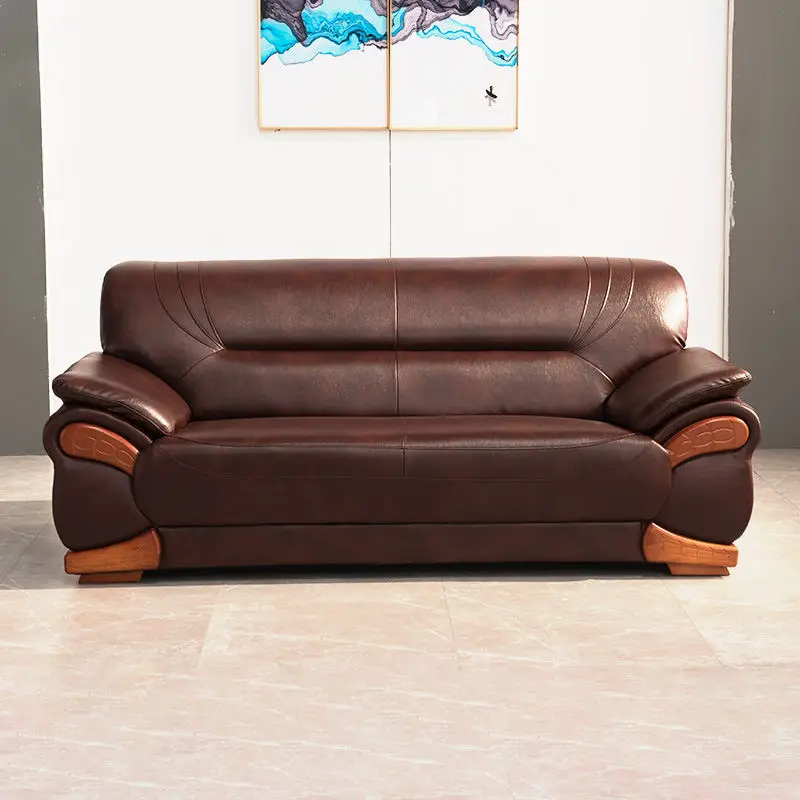 Office Furniture Commercial Modern Reception Sofa Office Couch Leather Office Sofa Set Furniture — image 4