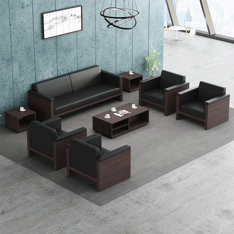 Office Furniture Commercial Modern Reception Sofa Office Couch Leather Office Sofa Set Furniture — view 1