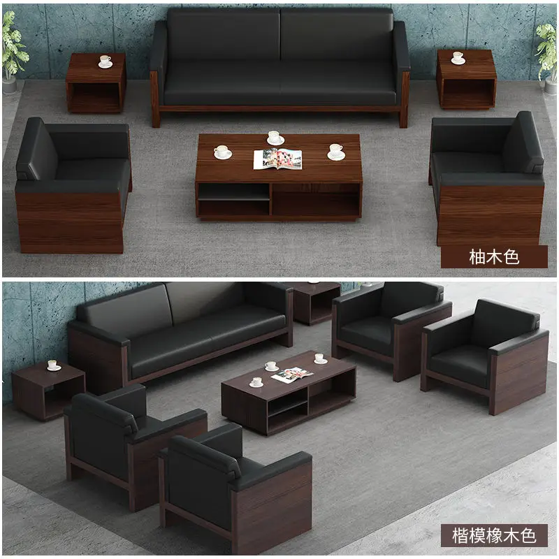 Office Furniture Commercial Modern Reception Sofa Office Couch Leather Office Sofa Set Furniture — image 5