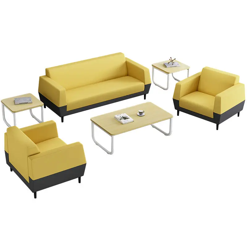 Office Furniture Commercial Modern Reception Sofa Office Couch Leather Office Sofa Set Furniture — image 6