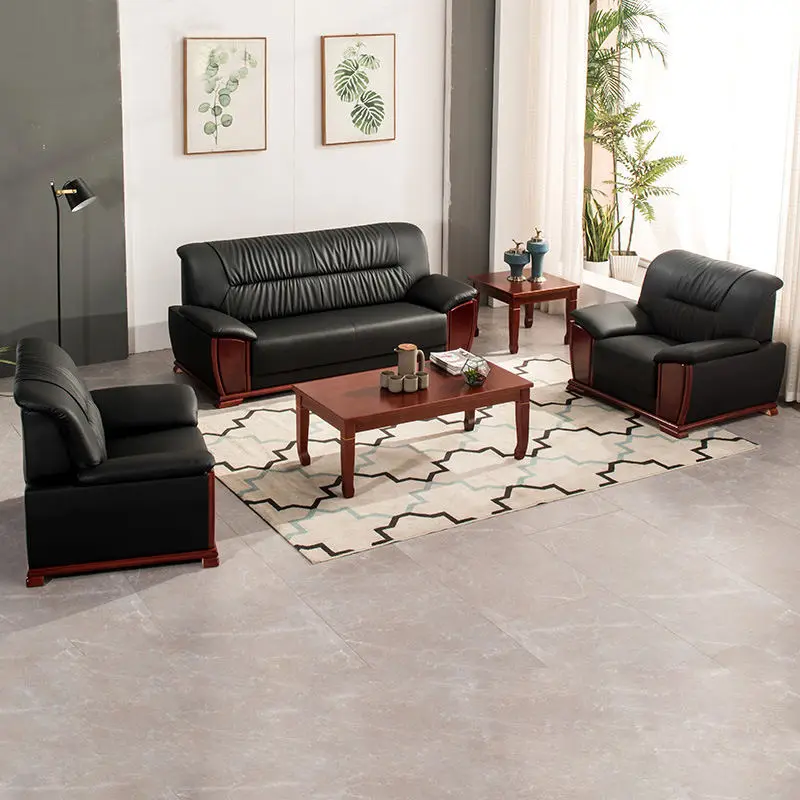 Office Furniture Commercial Modern Reception Sofa Office Couch Leather Office Sofa Set Furniture — view 1