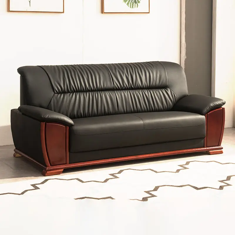 Office Furniture Commercial Modern Reception Sofa Office Couch Leather Office Sofa Set Furniture — image 3