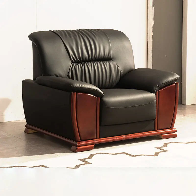 Office Furniture Commercial Modern Reception Sofa Office Couch Leather Office Sofa Set Furniture — image 4
