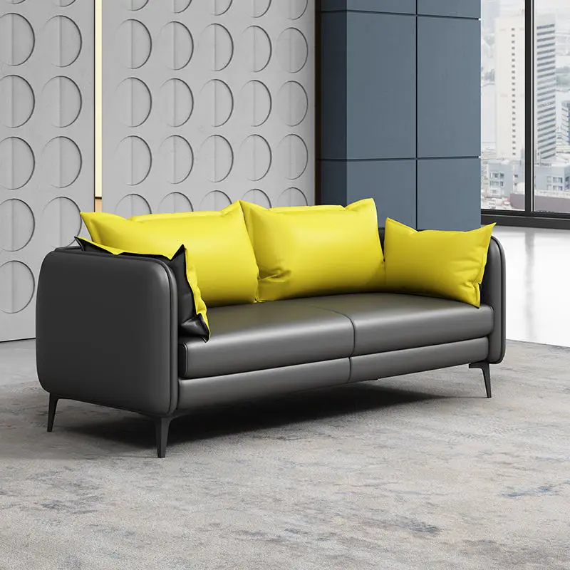 Office Furniture Commercial Modern Reception Sofa Office Couch Leather Office Sofa Set Furniture — image 3