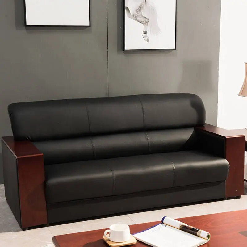 Office Furniture Commercial Modern Reception Sofa Office Couch Leather Office Sofa Set Furniture — image 4