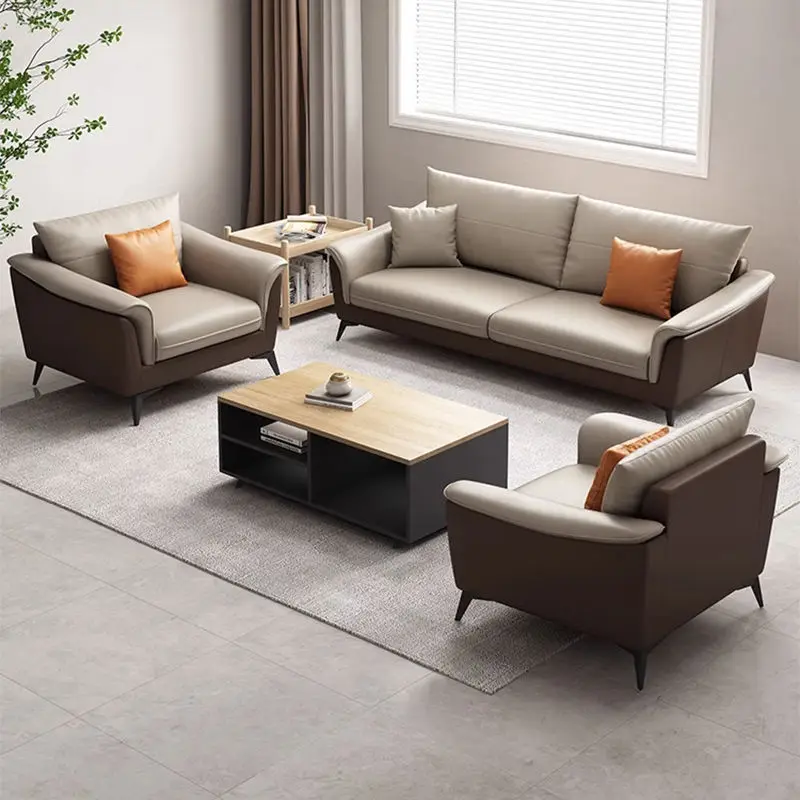 Modern Leather Extendable Office Reception Sofa Set with Metal Base for Hotels Schools Hospitals Outdoor Use — view 1