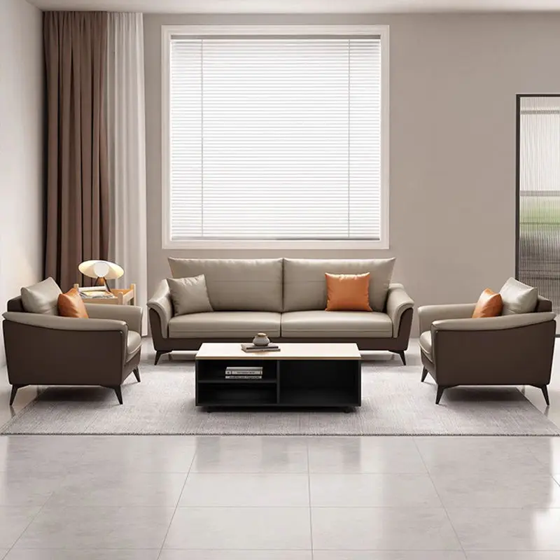 Modern Leather Extendable Office Reception Sofa Set with Metal Base for Hotels Schools Hospitals Outdoor Use — image 3